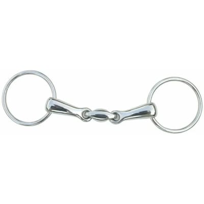 2-rings roestvrijstalen paardenbit, dubbel gekrompenTattini