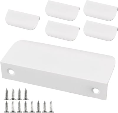 Moderne 80mm Meubelgrepen - Set van 6 Stuks met 12 Schroeven voor Laden en Kasten, Ideaal voor Keuken en Woonkamer, Wit