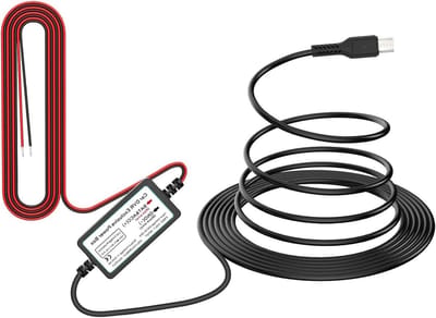 Dashcam Hardwire Kit - Auto Oplader Snoer - Constante Stroom Voorzien - Laagspanningsbeveiliging - 320 cm - Zwart