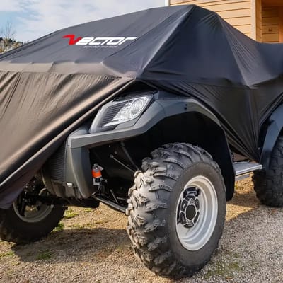 Motorhoes – Vector outdoor protective hoes for atv - black - l – Zwart