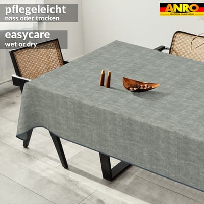 ANRO Tafelkleed Effen linnenlook Meerkleurig 130x90cm Met sierband Afwasbaar Waterafstotend