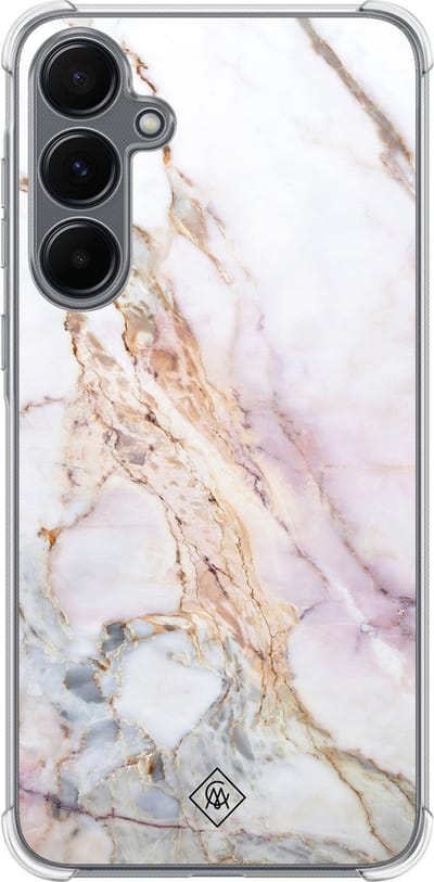 Casimoda® hoesje - Geschikt voor Samsung Galaxy A35 5G - Parelmoer Marmer - Shockproof case - Extra sterk - TPU/polycarbonaat - Multi, Transparant