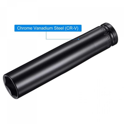 Dailygoods- Diepe Slagmoer 24mm - 1/2 Inch Aandrijving - 6-Punts Dopsleutel - Warmtebehandeld CR-V Staal - Corrosiebestendig - 150mm Lengte