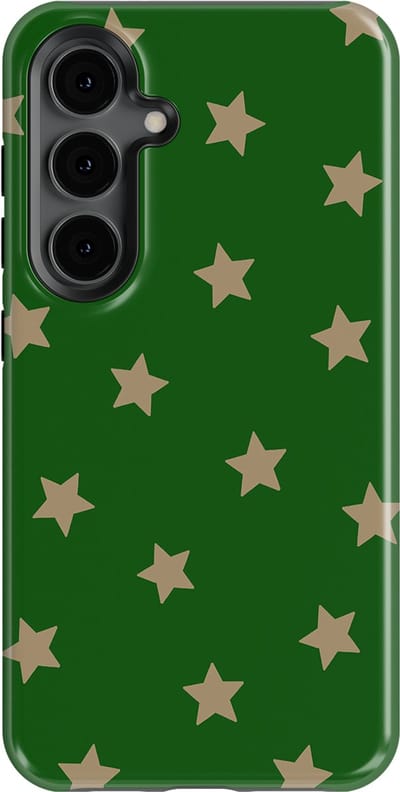 DripCase Hoesje Samsung Galaxy S24 | Sterren Design | Magnetisch Opladen | 2-in-1 Ontwerp | Stars Backcover Forest Gold