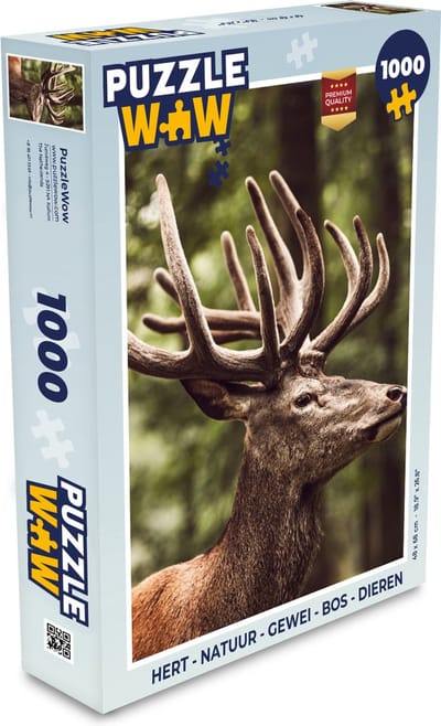 Puzzel Hert - Natuur - Gewei - Bos - Dieren - Legpuzzel - Puzzel 1000 stukjes volwassenen