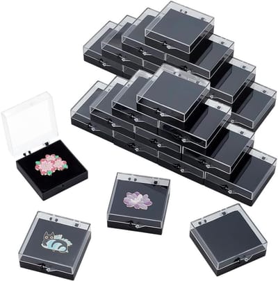24 Transparante Plastic Cadeau Dozen voor Pins met Fluwelen Binnenkant - Rectangular 5.5 x 6.3 x 2.3 cm - Perfect voor Sieraden, Accessoires en Geschenken