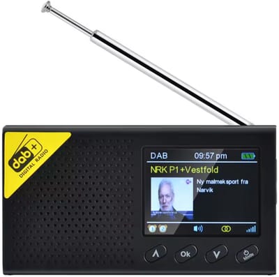 Ikello Draagbare DAB+/FM radio met Bluetooth en oplaadbare batterij - Zwart