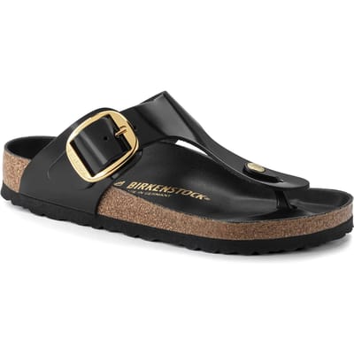 Vrouwenslippers Birkenstock Gizeh Big Buckle Natural Leather Patent