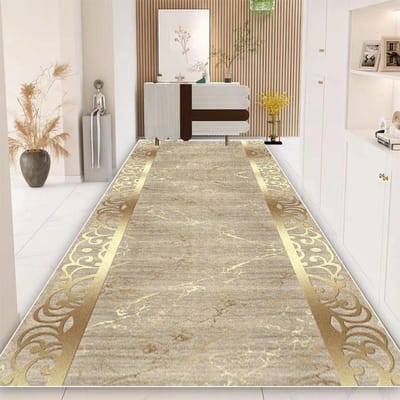 Luxe Gouden Lange Gang Tapijt Europese Stijl Hal Loper Tapijten Trap Tapijt Antislip Wasbaar Gang Vloermat Aanpasbaar 160*200cm beige