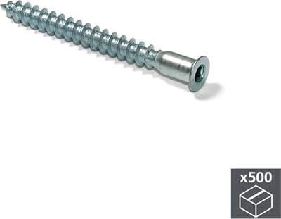 Emuca Zelftappende schroef, platte kop Allen, D. 5 mm, 50 mm, Staal, Verzinkt, 500 st.