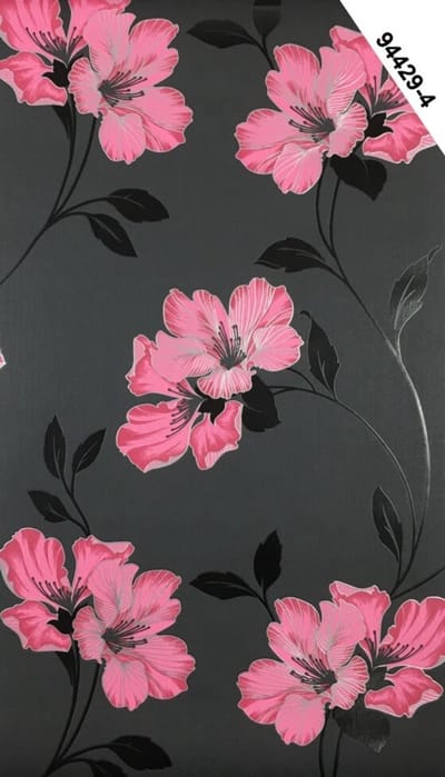 A.S. Creation bloemen behang roze zwart 94429-4 944294