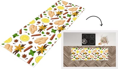 Keukenloper - Loper keuken - Gember - Kaneel - Citroen - Anijs - 150x50 cm - Keukenloper vinyl