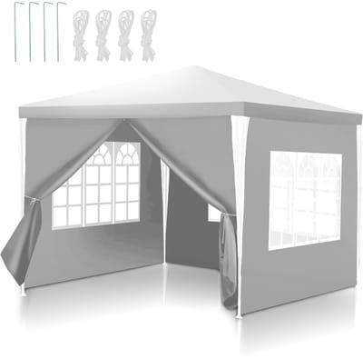 Partytent Tuinpaviljoen 3x3m Wit, Multifunctioneel voor Evenementen en Buitengebruik