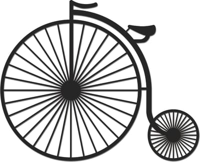 Hout-Kado - Fiets - Small - Zwart - Geometrische dieren en vormen - Hout - Lasergesneden- Wanddecoratie