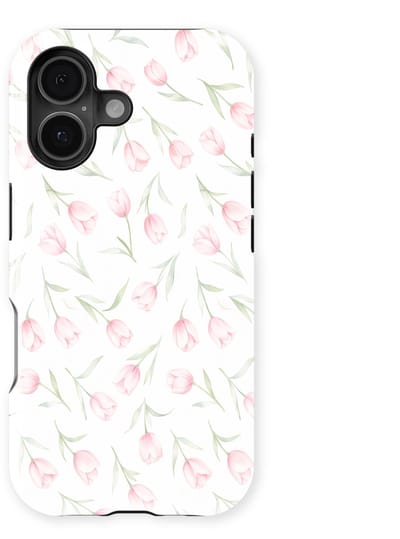 Bloemen Design Hoesje geschikt voor iPhone 17 | Flower Print Tough Case met Mag | Shockproof | Bloemen Motief Backcover geschikt voor iPhone 17 Soft Tulips