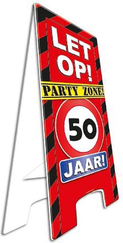 50 jaar feestversiering - straatbord - 58 cm - verjaardag - abraham/sara - feestartikelen