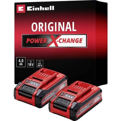 Einhell Twinpack 4.0 Ah Plus Accu - Power X-Change - 18 V/Li-ion - 2x 4.0 Ah accu - Max. vermogen: 900 W - Active Accu Management Systeem