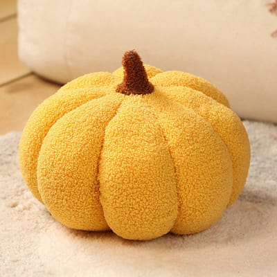 Decoratieve Halloween Kussen met Pompoen Motief - 23 cm Geel, Perfect voor Feestdagen en Sfeer