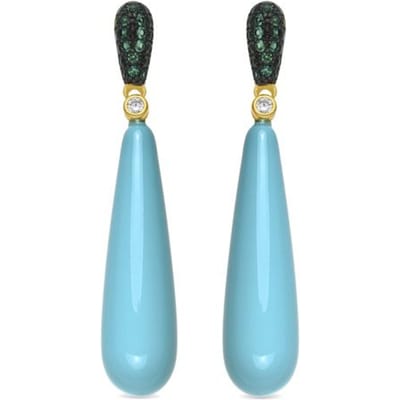 Luxenter Oorbellen van 925 sterling zilver en smaragdkleurige zirkonia met 18-karaats geelgoud afwerking - Wingi