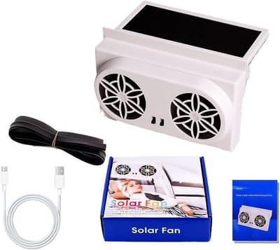 Autoventilator op zonne-energie, raamventilatieventilator, stille luchtreiniger voor in de auto; robuuste constructie, hoogwaardig product; verhoogt het comfort voor volwassenen, stellen en vrienden tijdens reizen en roadtrips.