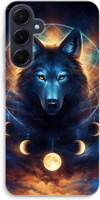 Case Company® - Hoesje geschikt voor Samsung Galaxy A55 hoesje - Wolf Dreamcatcher - Soft Cover Telefoonhoesje - Bescherming aan alle Kanten en Schermrand