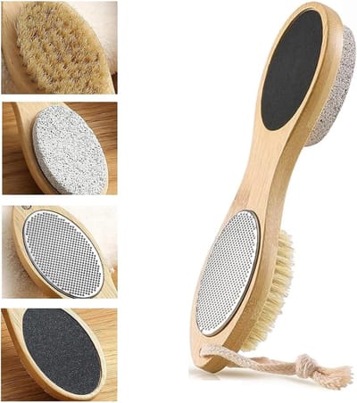 4-in-1 Pedicure Tool voor Voeten - Hars Skin Foot Files met Pumice, Schuurpapier en Metalen Voetvijl voor Dode Huid en Eeltverwijdering voor Droge en Nat Voeten