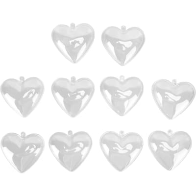 5 stuks Transparante Vulbare Bal Transparante Hartvorm Plastic Ornamenten voor DIY Knutselen Kerstboom L