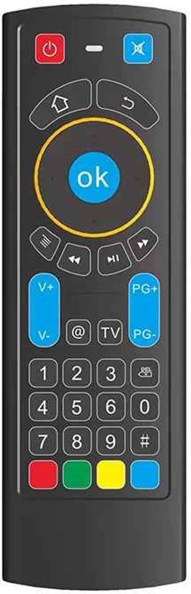 DrPhone MX6 Bluetooth Afstandsbediening Met toetsenbord & IR programmeerbare toetsen- Geschikt voor o.a Android Smart TV, Media speler, TV stick etc
