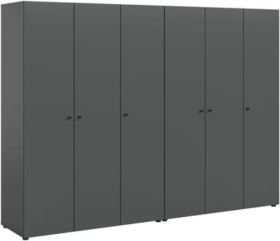 Ruime 2-delige kledingkast-combinatie in antraciet - 240 cm breed - Moderne opbergoplossing