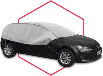 Autoafdekking, Autohoes Buiten, Halve Garage, Waterdicht en Extra Sterk, Ademend, Dekzeil tegen Regen, Sneeuw, Wind, UV-straling, Bladeren en Andere Vuil, L-XL HB/Combi L: 295-320cm / H: 75cm