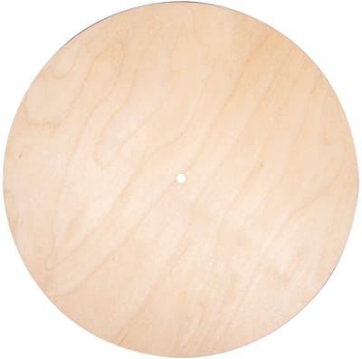 Horlogeplaat hout, rond, 30 cm ø, plaatdikte 6 mm, gat ø 7,6 mm, FSC-gecertificeerd, houten schijf, houten plaat, klokschijf, klok knutselhout, 69240505, natuur