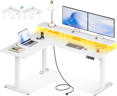 DailySupplies® Zit Sta Bureau Elektrisch - Verstelbaar Hoekbureau - Game Bureau - L Vorm - 120x150