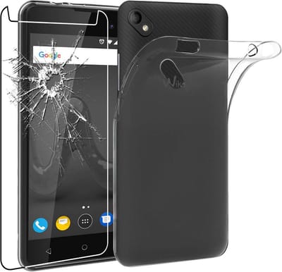 ebestStar - Hoes geschikt voor Wiko Sunny 2 Plus, Back Cover, Beschermhoes anti-luchtbellen hoesje, Transparant + Gehard Glas