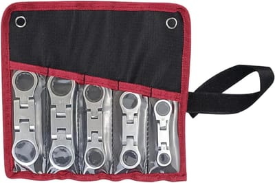 Ratelset - Dopsleutel ratelset - Precisie reparaties - Flexibele 180° kop - 5-delig - Meerkleurig