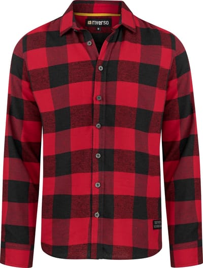 riverso Heren Overhemd RIVArne regular fit Rood S Volwassenen 100% katoen - Flanellen overhemd