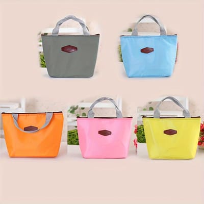 Lot de 5 sacs de glace imperméables de couleur bonbon pour pique-nique, boîte à lunch, sac organisateur, sac à bento 5pcs