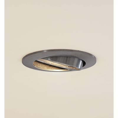 Prios plafond inbouwlamp Fibur, zilver geborsteld, Ø 8,2 cm