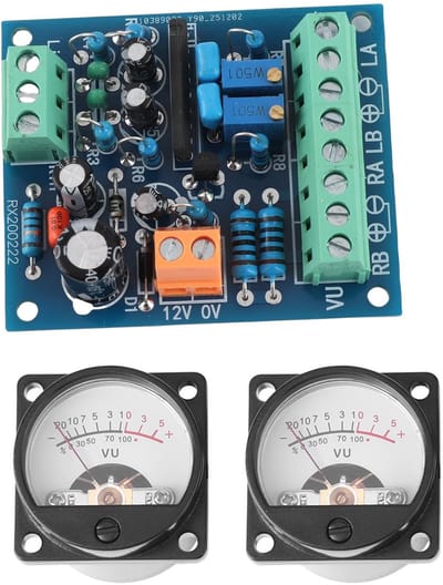 Dailygoody - VU Instrument Board Gauge - Warm Backlight - Audio Mirror Amp - 2 Pieces - Perfect voor Audio Toepassingen - Inclusief Componenten