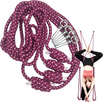 Yoga Touw - Wand Touwen - Flexibiliteit Training - Duurzaam Katoen - 3.3 Meter - Paars