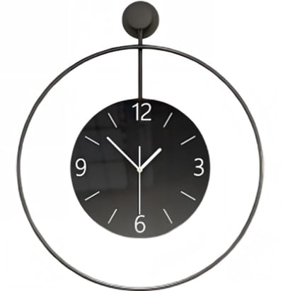 Klok - Wandklok Modern - Klokken - Industrieel - Zwart