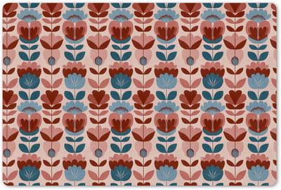 Placemats 45x30 cm - Placemat kunststof - 1 stuk - Vintage - Motief - Kleurrijk - Borden onderleggers - Decoratie voor op tafel - Keuken tafeldecoratie accessoires - Vinyl onderlegger - Tafelversiering