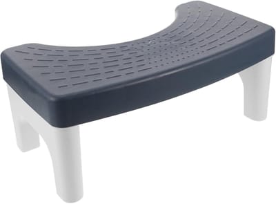 Toiletkruk Opvouwbaar - Badkamer Krukje Hurken - Comfortabel Zitten - Antislip Voetensteun - 39.5x20.5x17 cm - Wit