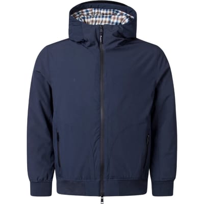 Aquascutum Active Plain Hooded Marineblauwe Jas
