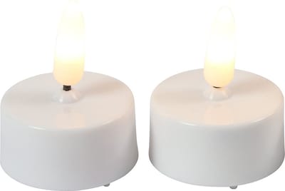 Countryfield LED theelichtjes/waxinelichtjes - 2x st - wit - met timer - warm wit