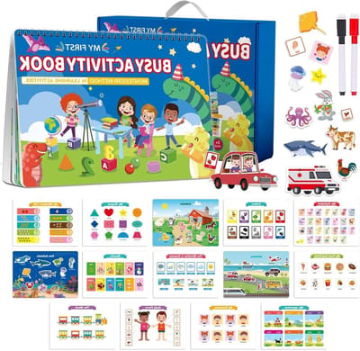 Reis Activiteitenboek - Leerspeelgoed Vroege Ontwikkeling - Kind Activiteiten - Oog-Hand Coördinatie - 30 x 77 x 17 cm