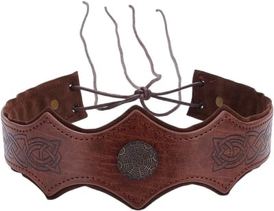 Retro Vintage Faux Leather Fascinator in Bruin voor Renaissance en Viking Cosplay Accessoire voor Halloween en Feestjes