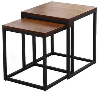 Ceruzo Bijzettafels Vancouver – Set van 2 – Industrieel – Inschuifbaar- Metaal -MDF
