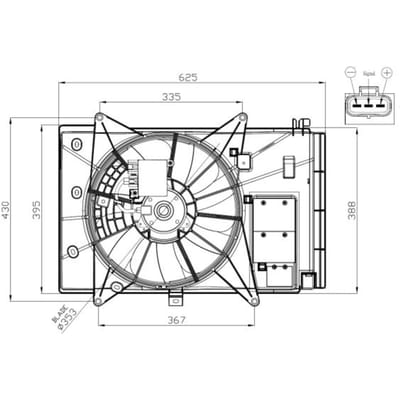 Koelventilatorwiel, motorkoeling NRF 47949