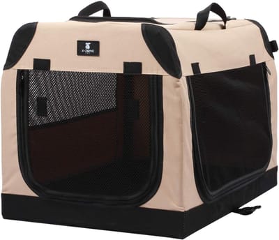 Huisdierenkennel - Reiskennel - Veilig Vervoer - Drie Deuren - 86 cm - Grijs