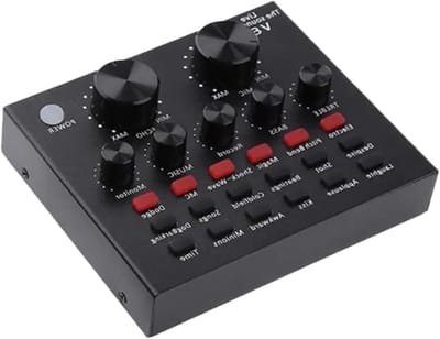 Audio Mixer - Geluidskaart Effecten - Live Streaming - Draadloze Bluetooth - 14 cm - Zwart